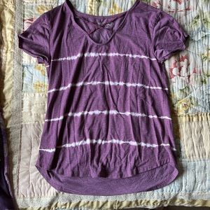 Purple and white striped Tie-dye tee. Kohls. Size M